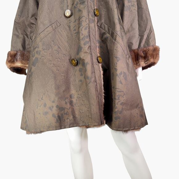 NWOT WILD FURS Genuine Bear Fur Reversible Raincoat (Green/Brown | Size M/L) - Picture 6 of 12